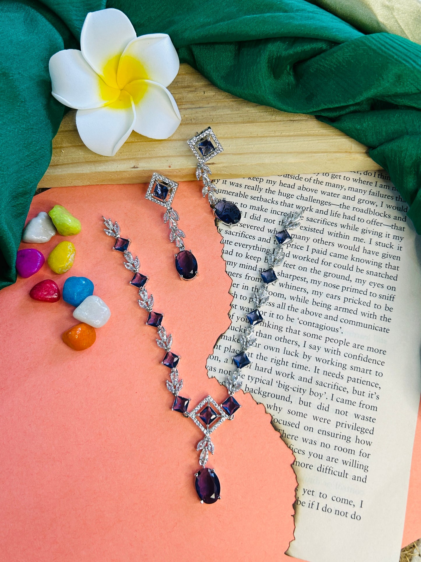 Titanic AD Necklace || AD Jewellery - Purple