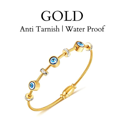 Classic Evil Eye Bracelet || 18K Gold Plated Daily Wear || Gift for her