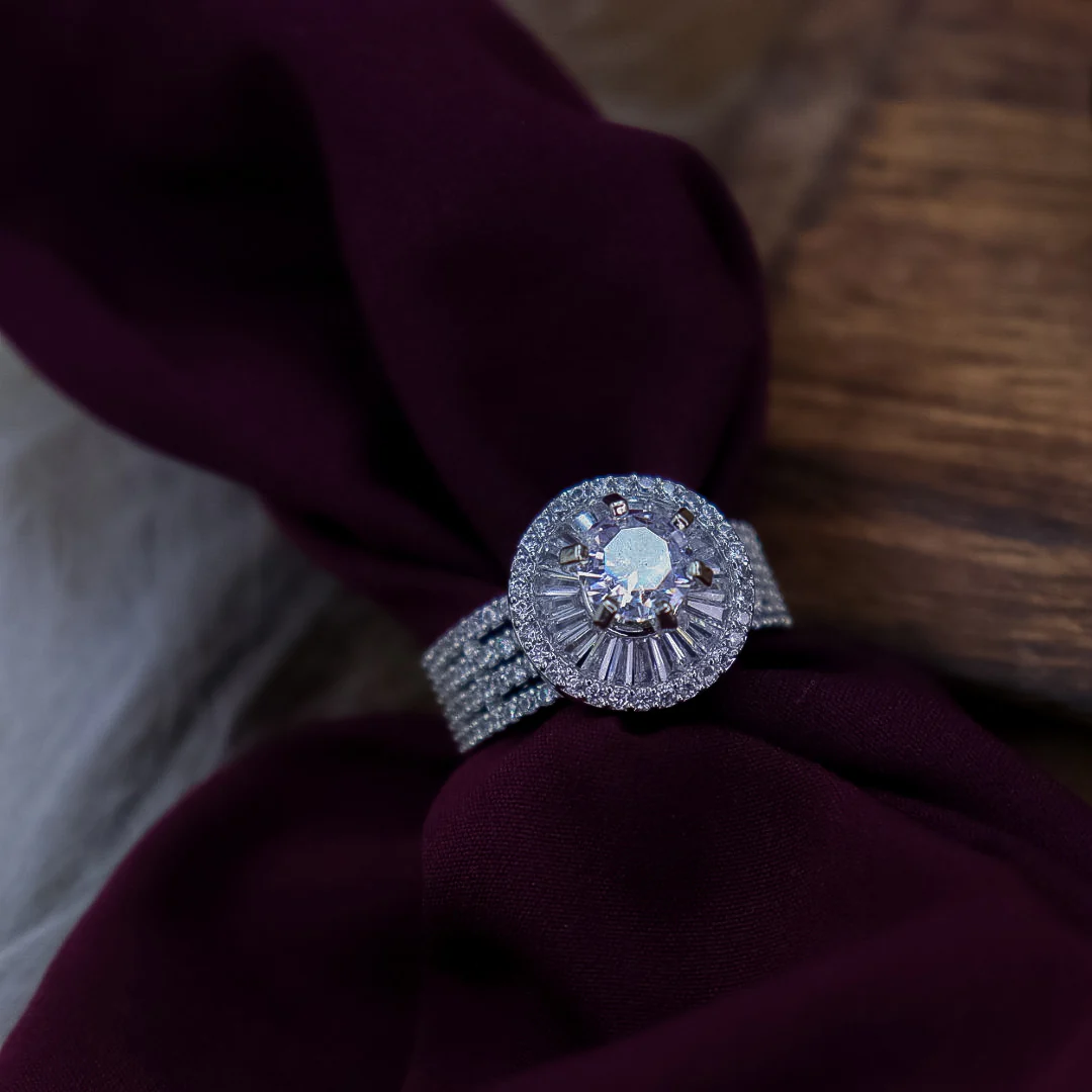 STARIE SILVER PLATED RING || ADJUSTABLE RING || AD JEWELLERY || SALE