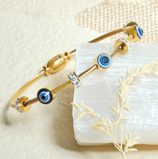 Classic Evil Eye Bracelet || 18K Gold Plated Daily Wear || Gift for her