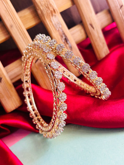 Shagun Gold Plated Stone Studded Pacheli Bangles Set || Celebrity Inspired || Set of 2 Bangles