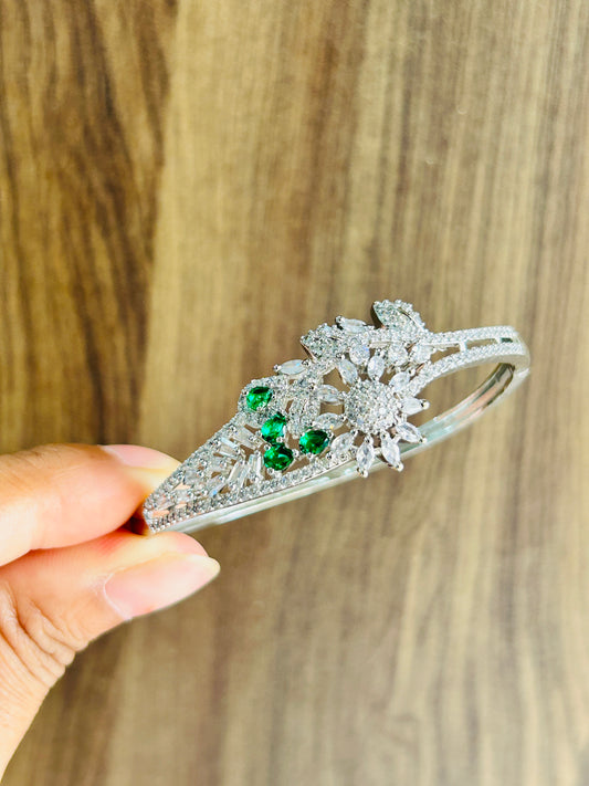 Savior AD Bracelet || AD Jewellery - Emerald Green