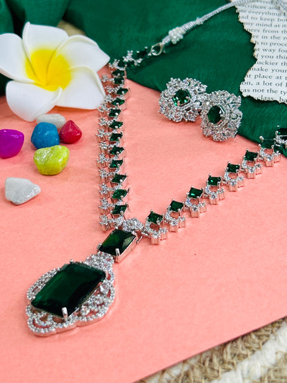 Neeta Ambani Inspired AD Necklace || AD Jewellery - Green