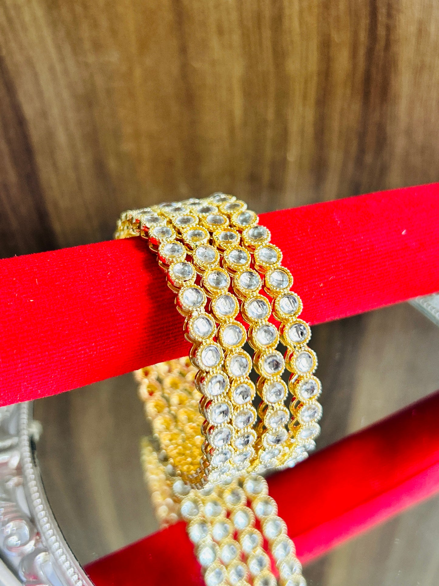 Abha Gold Plated & Kundan Studded Dupe Bangles Set || Set of 4 Bangles