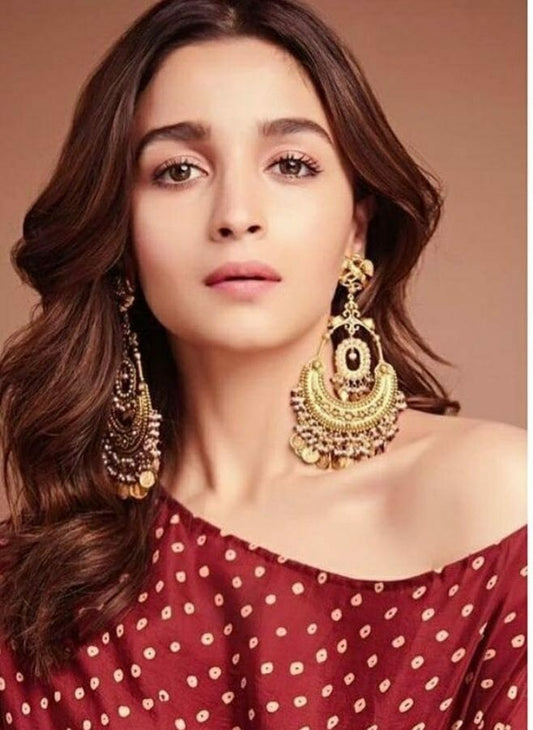 Aliya Bhatt Chandbali Earrings || Ethnic Jewellery