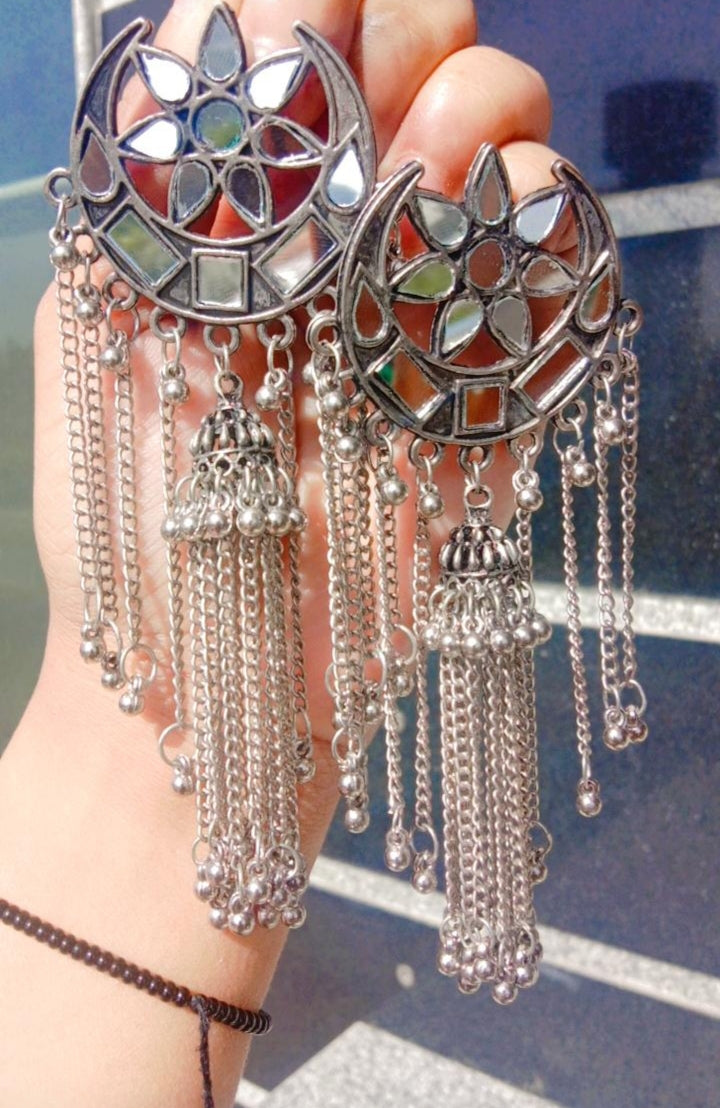 Half Moon Long Chain Jhumka