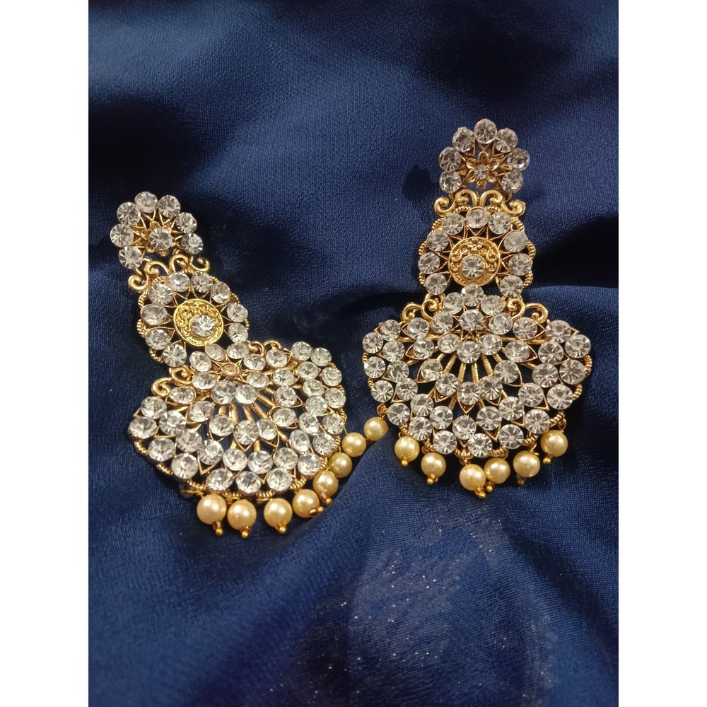 Bollywood Golden Pearl Earrings