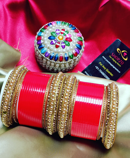 Red Traditional Bangles Set