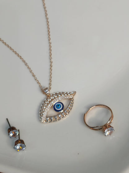 Evil Eye Pendant Set || Gift for her || AD Jewellery || Sale