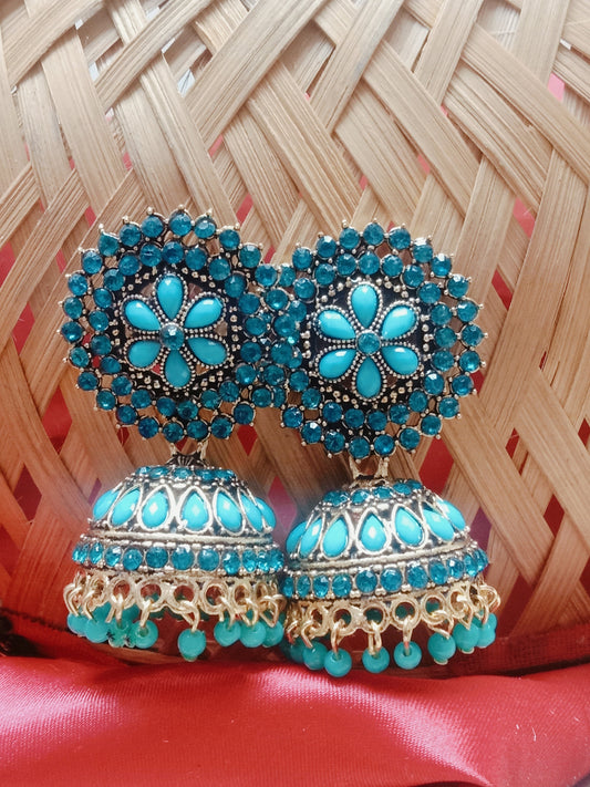 Stone Jhumka- Turtoise