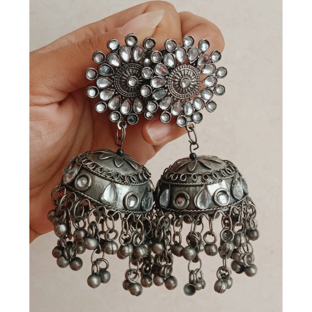 BLACK MATTE DOUBLE LAYER JHUMKA