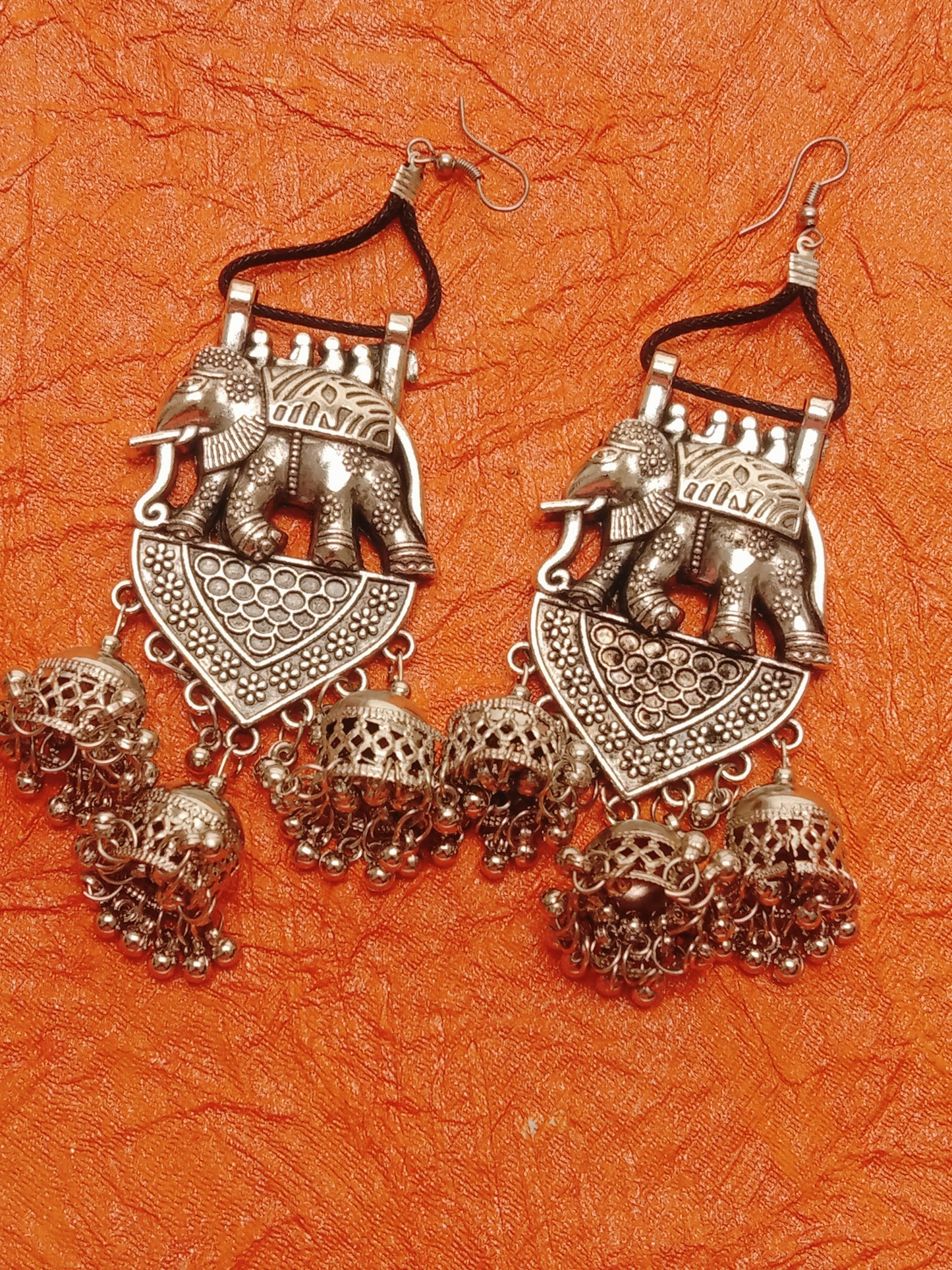 Light Weight Elephant Triple Jhumka