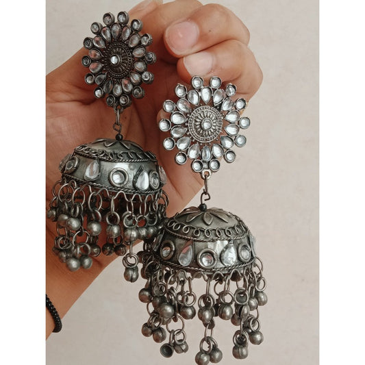 BLACK MATTE DOUBLE LAYER JHUMKA