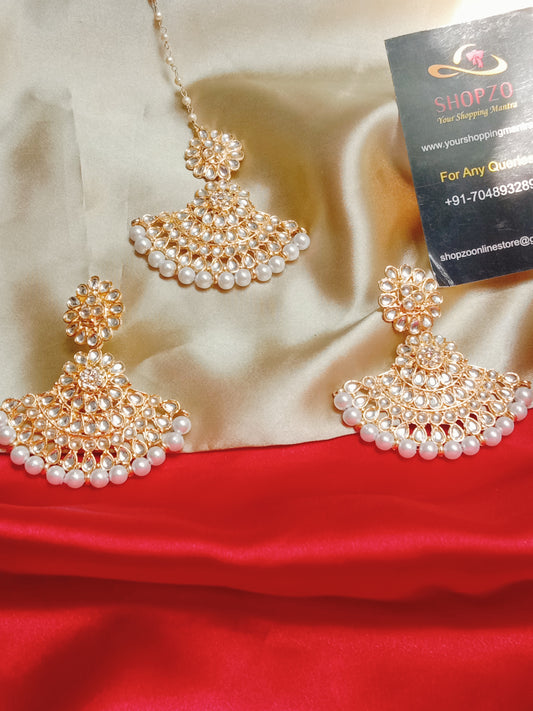 Peora Traditional Jewellery Combo | | Maangtika with Chandbali