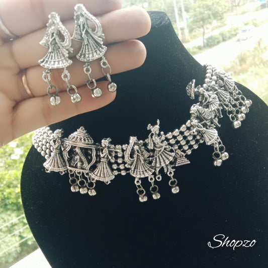 Oxidised Baraat Choker Set