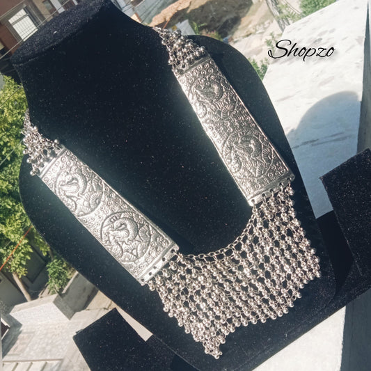 Statement Oxidised Afghani Necklace